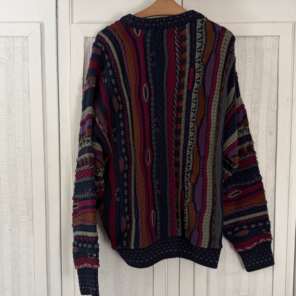 Rare Tosani Sweater Vintage XLarge CoogiStyle MultiColor 80s 90s - Picture 6 of 7